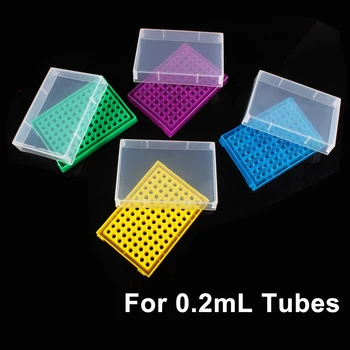 0.2ml PCR тръба багажник центрофужна тръба кутия с прозрачен капак, 96-добре, 3бр