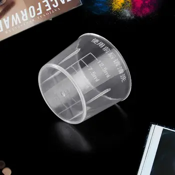 10Pcs 15ml прозрачна пластмасова мерителна чаша градуирана мярка Beaker измерване медицина чаши за лаборатория