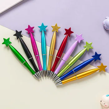 10Pcs звезда форма писалки черно мастило ролкови писалки звезда химикалки офис училищни пособия рожден ден подарък химикалка