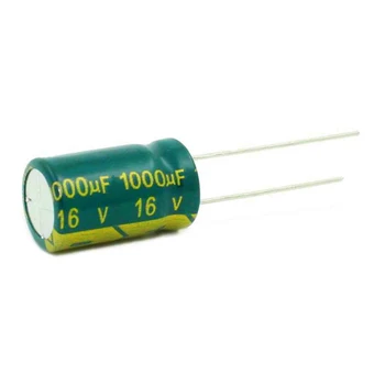10pcs 16V1000UF 1000UF 16V 8 * 16 ниска ESR / импеданс висока честота алуминиев електролитен кондензатор размер 8 * 16 16V 1000uf 20%