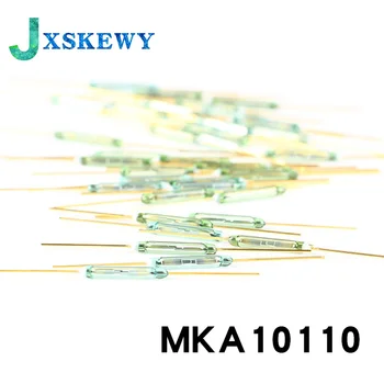 10pcs MKA10110 Тръстиков превключвател 1.8 * 10mm магнитен контролен превключвател Зелено стъкло Тръстикови превключватели Стъкло Нормално отворен NO контакт за сензори