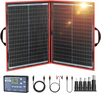 110w 18v преносим сгъваем комплект слънчеви панели (21x28inch, 5.9lb), слънчев контролер 2 USB изход за зареждане на 12v батерии / електроцентрала