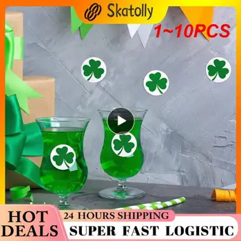 1~10PCS Зелена детелина Shamrock стикери етикети ирландски Happy Сейнт Патрик декорации за дома бизнес опаковка печат парти