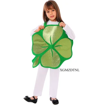 2024 Ирландски ден на Свети Патрик Деца Зелени детелини Косплей костюм училище фестивал парти сладък етап изпълнение cos подпори