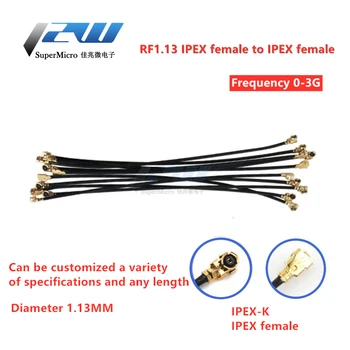 2Pcs/Lot IPX двоен кабелен джъмпер IPEX кабел IPX женски към u.fl / IPEX женски конектор терминален кабелен конектор 1.13 кабел