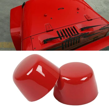 2Pcs червен пластмасов капак на двигателя гумена капачка на главата Trim годни за Jeep Wrangler JK 2007 2008 2009 2010 2011 2012 2013 2014-2017