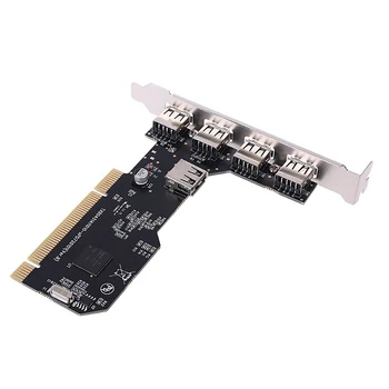 2X PCI към USB2.0 разширителна карта Desktop PCI към 5 USB2.0 480Mbp HUB NEC чип разширителна адаптерна карта
