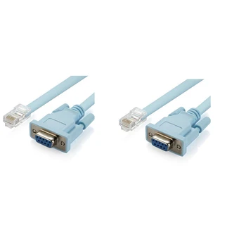 2X USB конзолен кабел RJ45 Cat5 Ethernet към Rs232 DB9 COM порт сериен женски ролоувър рутери мрежов адаптер кабел 1.8M