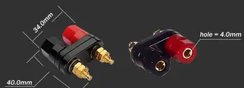 2pcs/lot Connecter Banana Plug Gold Plate Red Black Connector Terminal Banana Plugs Binding Post in Wire Connectors 4MM резистор