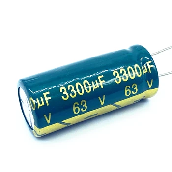 2pcs / партида висока честота нисък импеданс 63V 3300UF алуминиев електролитен кондензатор размер 18 * 40 3300UF 63V 20%