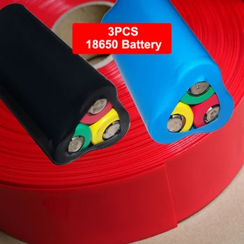 3M бял черен червен диа 38mm ширина 60mm за 3pcs 18650 батерия обвивка ръкав изолация PVC термосвиваеми тръби свиване тръба