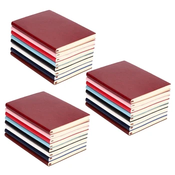 3X 6 цвят случайни мека корица PU кожа тетрадка писане дневник 100 страница облицована дневник книга