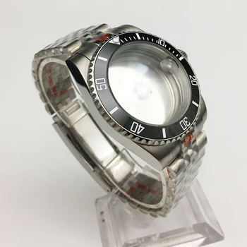 40MM часовник случай пълен комплект + неръждаема стомана каишка NH35 случай подходящ за Miyota 8205 / 821A / 8215 Seiko NH35A / NH36A движения