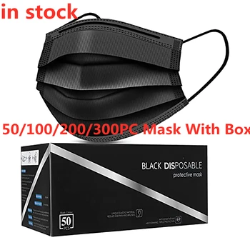 50/100/200/300pcs черен с кутия за еднократна употреба черни висококачествени продукти