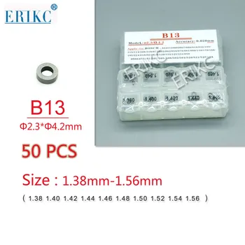 50PCS ERIKC Shims B13 Размер 1.40mm-1.58mm Инжектор за гориво Common Rail Инжектор Регулиране на подложките Стандартна уплътнителна шайба за Bosch