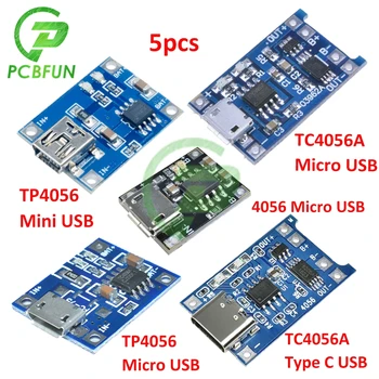 5PCS 5V 1A Micro USB 18650 Type-c литиева батерия зарядно устройство модул + защита двойни функции TP4056 18650 TC4056A