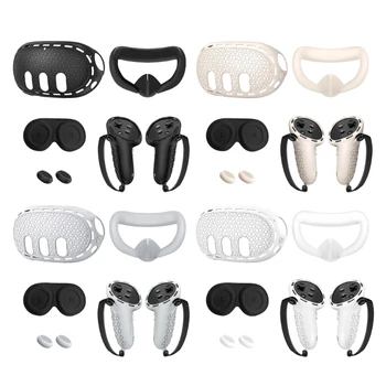 5in 1 Комплект аксесоари за VR контролер за слушалки Grip силиконов капак, маска за лице, протектор за лещи, капаци за очи