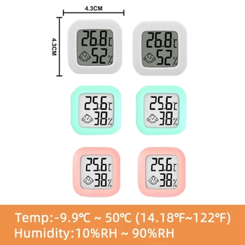 6Pcs мини вътрешен цифров термометър хигрометър за измерване на влажността в помещението LCD дисплей температурен сензор габарит