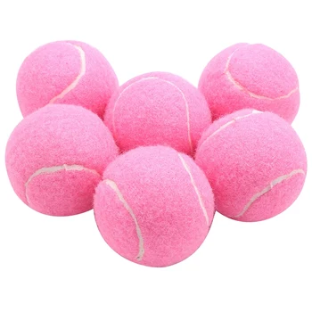 6Pcs пакет розови тенис топки износоустойчиви еластични тренировъчни топки 66Mm дами начинаещи практика тенис топка за клуб