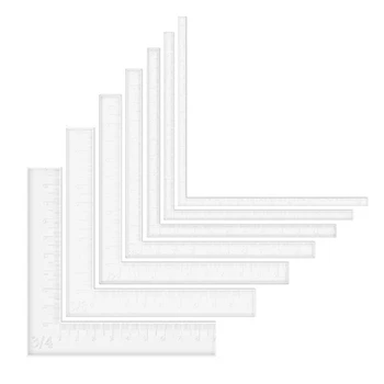 7Pcs/Set Ъгли на хартиени карти Помощници Комплект инструменти за позициониране Скрапбукинг Акрилни линийки, за да направите подреждане на картови слоеве комплект