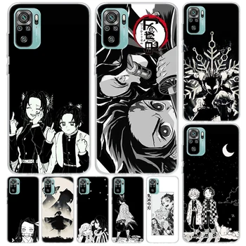 Black White Demon Slayer Cover за Xiaomi Redmi Note 12S 12 11 11S 10S 10 Pro Plus калъф за телефон 11E 11T 9 9S 9T 8T 8 7 + Print Coq