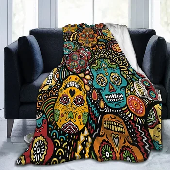 Blanket Ultra Soft Animal Blanket for Home Travel Couch Sofa Warm Blanket Lightweight for Men Women Kids Bohemian Flannel Throw