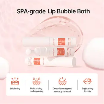 Bubble Lightening Dark Lip Balm Mask Gloss Oil Exfoliation Makeup Removal Face Care Beauty Health Lip Moisturizer Mask Products