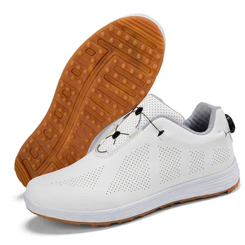 Counter кравешки стоки Бели обувки за голф Мъжки дишащи и противоплъзгащи голф оборудване Висок клас мъжки обувки за голф