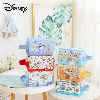 Disney Stitch момичета грим чанта сладък дамска чанта санитарна салфетка козметична ключ слушалки медицина Sundries чанта за съхранение Disney чанта