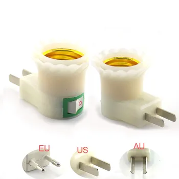 E27 адаптер Sochet лампа база автоматично въртящи се конвертор за крушка лампи притежателя мини етап дискотека LED светлина ЕС САЩ AU Plug