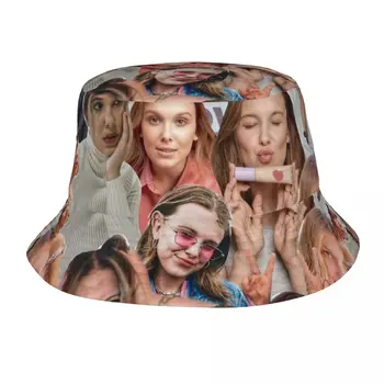 Girl Bucket Hats Millie Bobby Brown Collage Beach Hatwear Outdoor Fishing Fisherman Caps Star Actor Movie Bob Hat Gift Idea