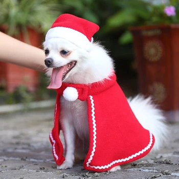 Holiday Puppy Cloak Pet Cloak Holiday Pet Cloak Fleece Pet Cape Christmas Pet Costume Pet Cosplay