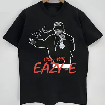 Hot Eazy-E Signature Shirt Rare Black S-234XL Tee P565 дълги ръкави