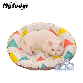 Mysudui лятна мода домашен любимец лед мат устойчив на надраскване 2 в 1 функция куче котка сън подложка охлаждане водоустойчив за малки средни домашни любимци