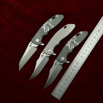 NEW Real 154cm Blade Hinderer XM18 3.0 Титаниева дръжка Керамичен лагер Сгъваем нож Тактически джоб Къмпинг Хънт на открито EDC