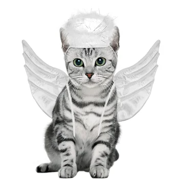 POPETPOP Хелоуин ангел крила форма домашен любимец костюм домашни любимци преобразяване дрехи фантазия косплей костюм домашни дрехи за домашни любимци доставки за котка домашен любимец