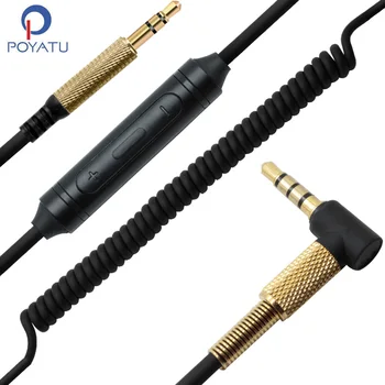 POYATU пружинен релефен навит кабел за Bose QuietComfort 35 QC35 Series II кабел за слушалки подмяна ъпгрейд шнурове с микрофон