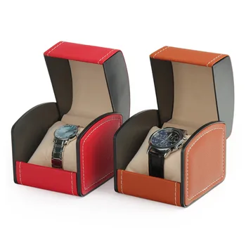 PU кожена извита кутия за часовници Европейски стил мъжки кожен часовник Механична кутия за съхранение на часовници Опаковка за подаръчна кутия