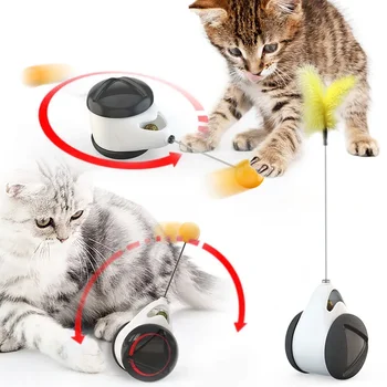 Pet Cats Tumbler Swing Toys Kitten Interactive Balance Car Cat Chasing Training Toy With Catnip Смешни продукти за домашни любимци
