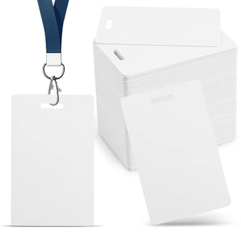 Premium Blank PVC карти със слот перфоратор на къса страна - вертикален слот перфоратор празни лични карти CR80 пластмасови карти