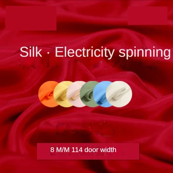 Silk Fabric Електричество Предене от метъра за шиене Облекло Подплата Мека гладка удобна Тънка нееластична обикновена черна синя
