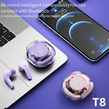 T8 Tws Bluetooth слушалки с LED цифров дисплей Hifi Enc Bt 5.3 безжична слушалка за Xiaomi Huawei iPhone слушалки