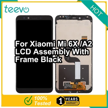 Teevo LCD Xiaomi Mi 6X / A2 екранен дисплей & Сензорен екран дигитайзер с рамка черен