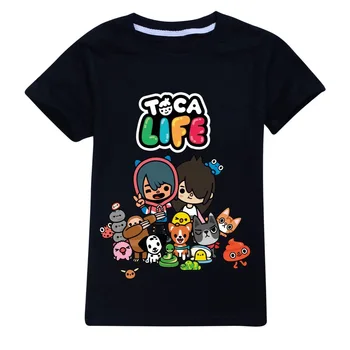 Toca Life 3D принтове Детски тениски Мода Лятна тениска с къс ръкав Гореща продажба Детски ежедневни дрехи за улично облекло