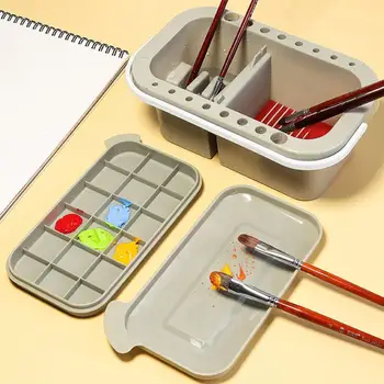 Wash Pen Holder Многофункционална кофа за измиване на четка с херметичен дизайн Държач за писалка Идеално арт снабдяване за лесно измиване на боята