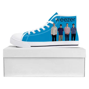 Weezer поп рок група високо високо качество маратонки мъжки женски тийнейджър платно маратонка случайни двойка обувки обичай обувка бял