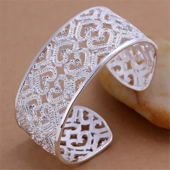 charms хубава проста мода сребърен цвят елегантни жени кристал гривни гривни бижута сватбен подарък