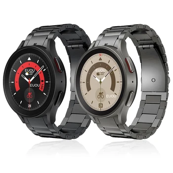 Без пропуски Титанов метален часовник каишка за Samsung Galaxy Watch 5 Pro 45mm 40mm 44mm / часовник 4 Classic 46mm 42mm каишка от неръждаема стомана