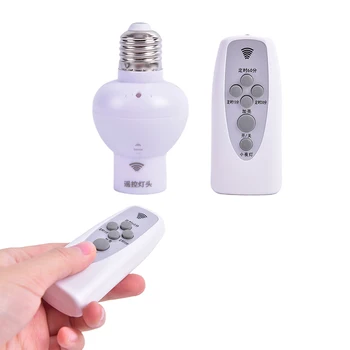 Безжично дистанционно управление Звуков сензор за светлина Държач за лампа E27 Цокъл за основи на лампата