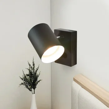 Вътрешна LED лампа за стена с превключвател GU10 крушка Nordic модерна стена светлина ЕС / САЩ щепсел за хол спалня нощно осветление украсяват